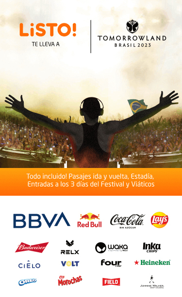 Compra en Tiendas Listo y gánate uno de los 10 paquetes dobles a Tomorrowland Brasil Compra en Tiendas Listo y gánate uno de los 10 paquetes dobles a Tomorrowland Brasil